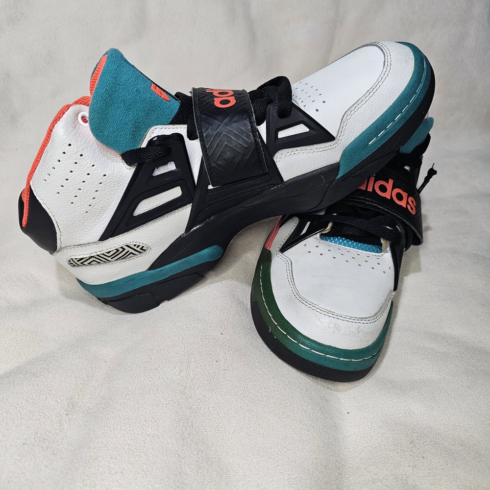 Adidas White and Teal Sneakers